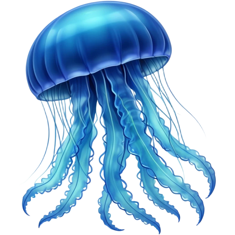 transparent blue jellyfish with details emoji