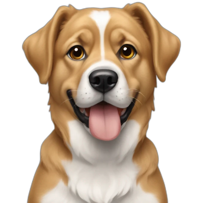 Chien dans les bras de macron emoji