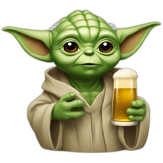 yoda qui boit une bière  emoji