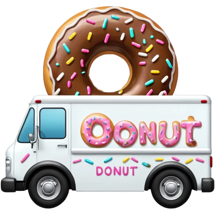big donut truck with donut decals, frosting decals and sprinkle decals emoji