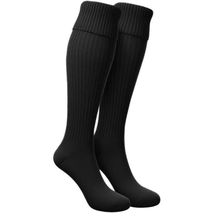  Plain Black  very long socks emoji