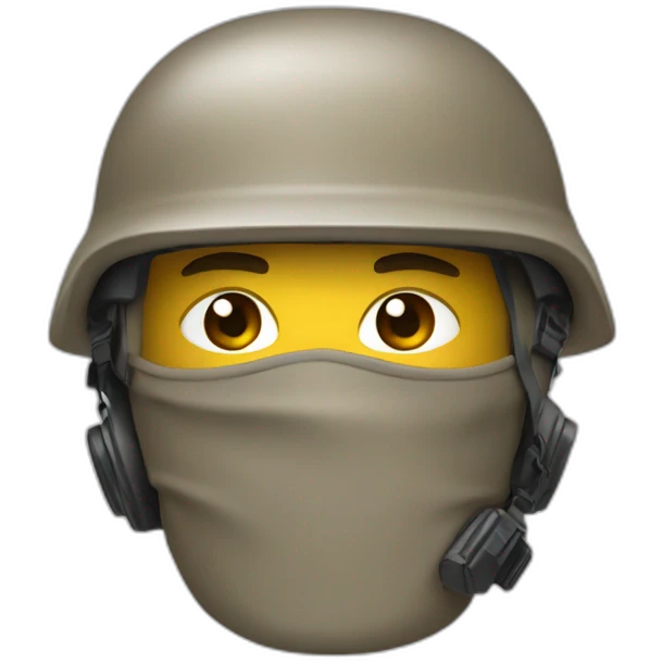 Taupe avec un casque de soldat emoji