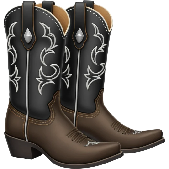 black cowboy boot with white detail emoji