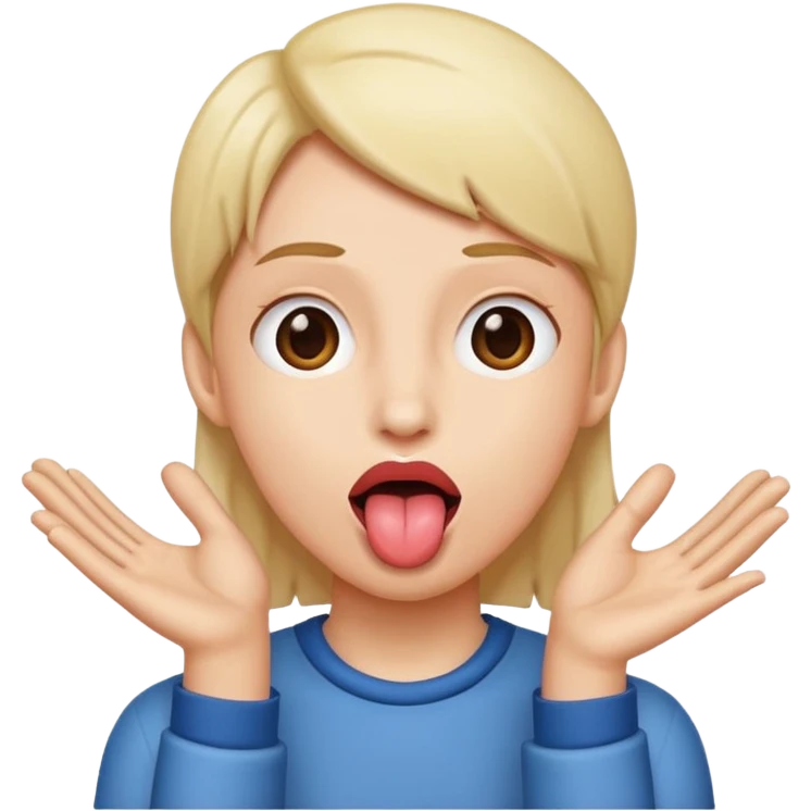 Tongue out with hands to the side emoji