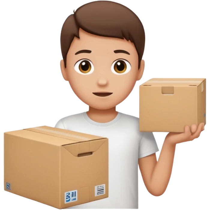 box carrier kid white tshirt emoji