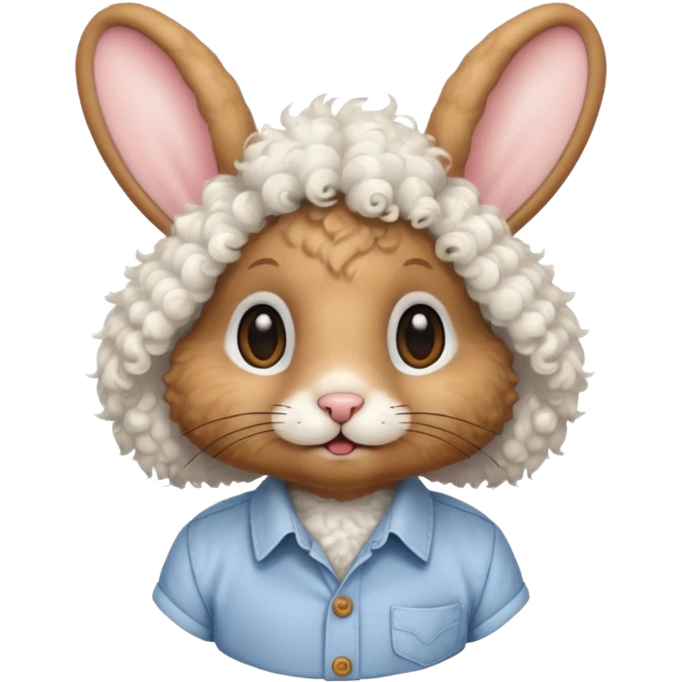curly rabbit with shirt emoji