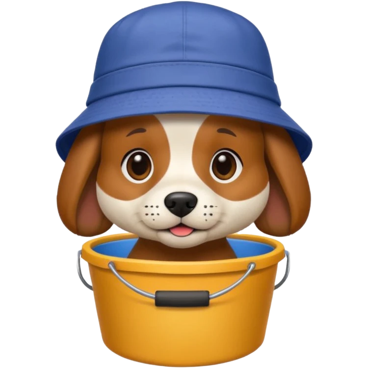 bucket hat dog emoji