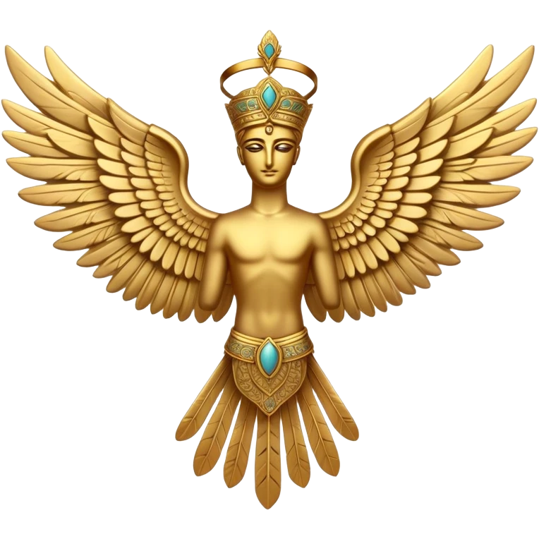 Ancient Persian Faravahar symbol with wings and human figure emoji