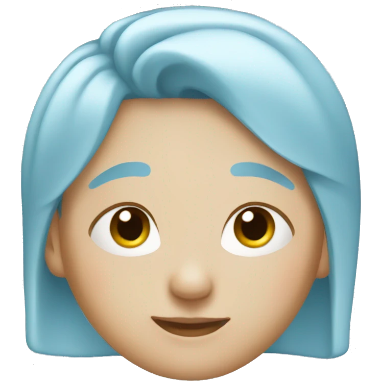 pastel blue hair emoji