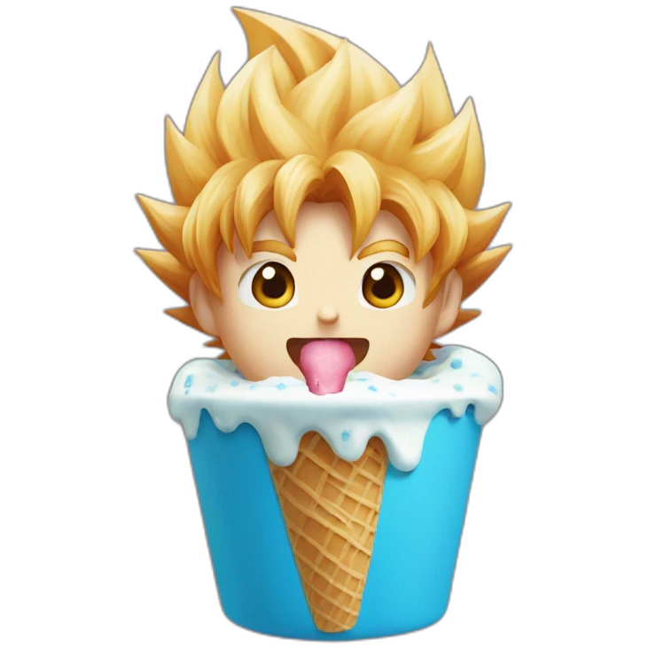 Son goku with ice cream emoji
