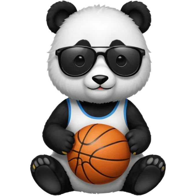 Panda with sunglasses playing basketball  emoji