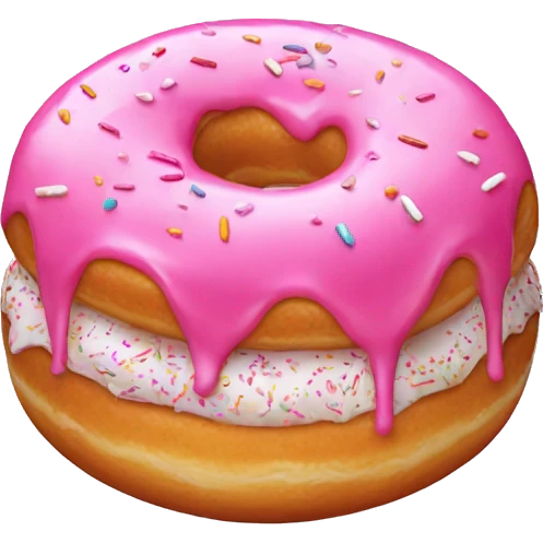 donut with pink syrup and white sprinkles emoji