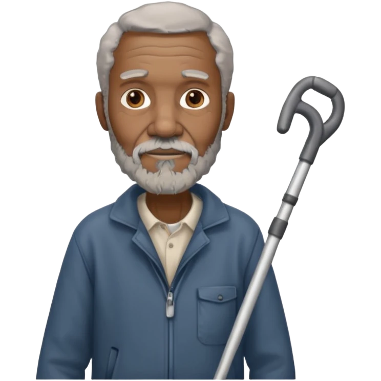 old black man with crutches emoji