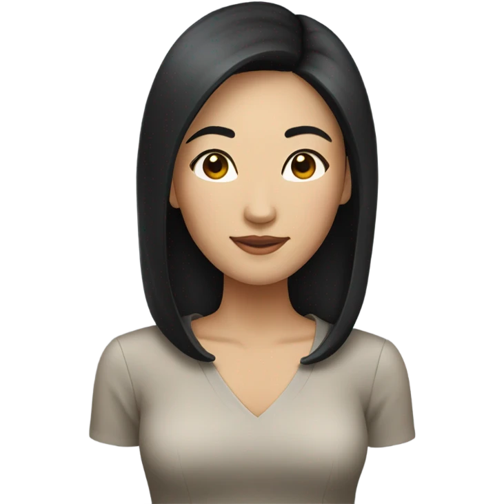 asian woman black hair emoji