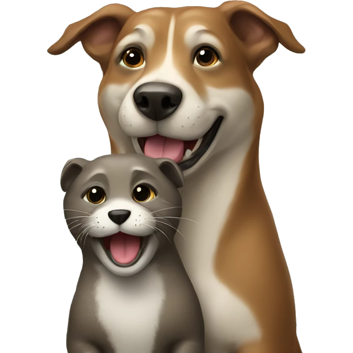 Dog loving an otter  emoji