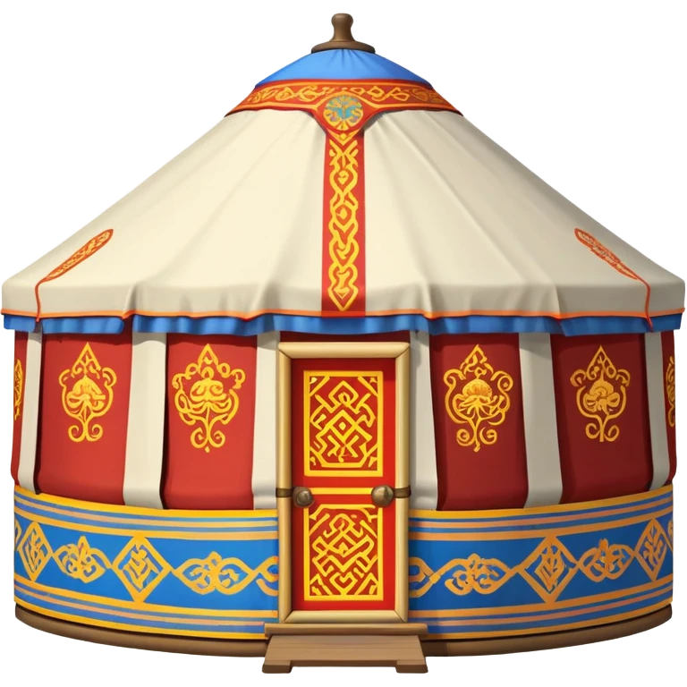 traditional Mongolian ger (yurt) with imperial decorations emoji