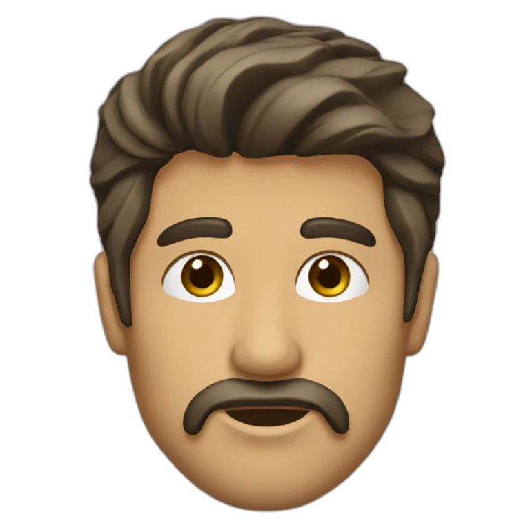Hombre cabello castaño,barba candado,ojos verdes emoji