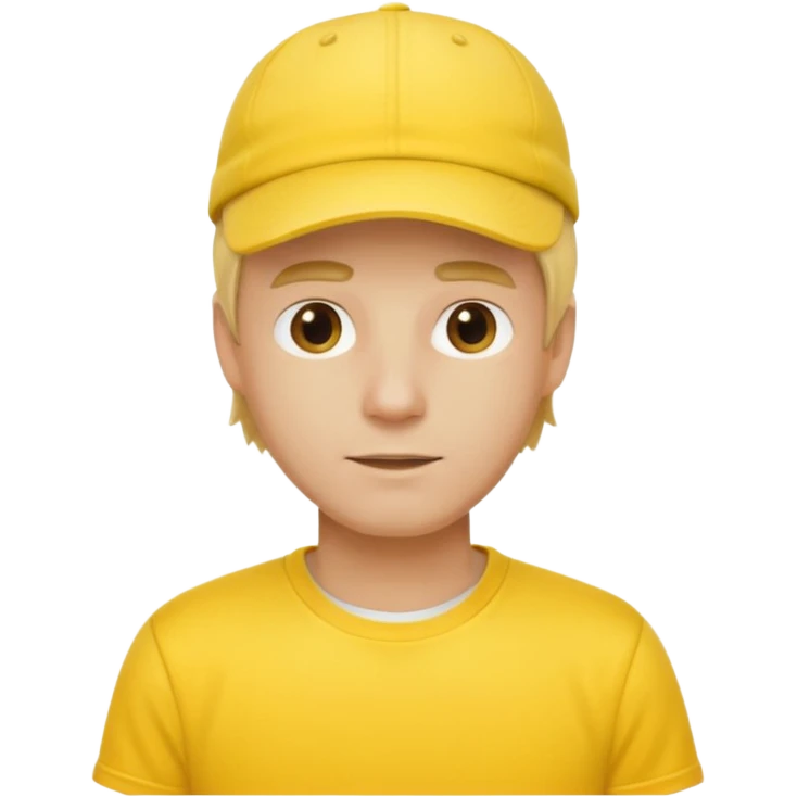 yellow tennis hat and yellow tshirt blonde man emoji