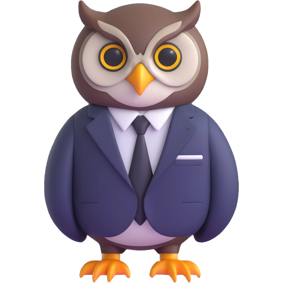 owl wearing a business suit emoji