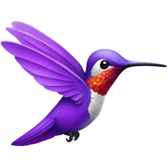 Purple colorful hummingbird emoji