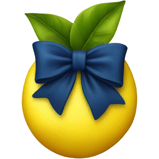 lemon with dark blue bow emoji