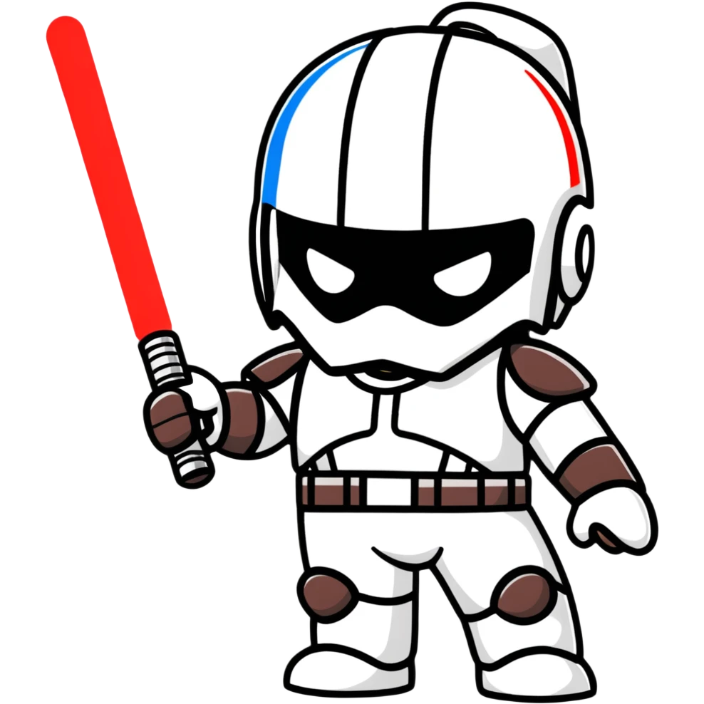 Oreo cookie dressed as Darth Vader with iconic black helmet and red lightsaber emoji