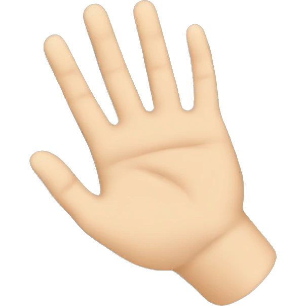 Generate emoji side view of the hand palm. Side view. Lying down hand. View from the side.  emoji
