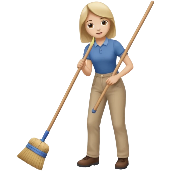 sweeping the floor with a broom emoji