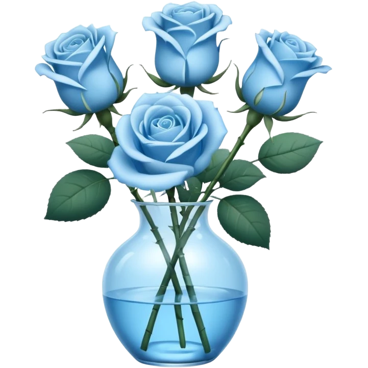 Light blue roses in vase emoji