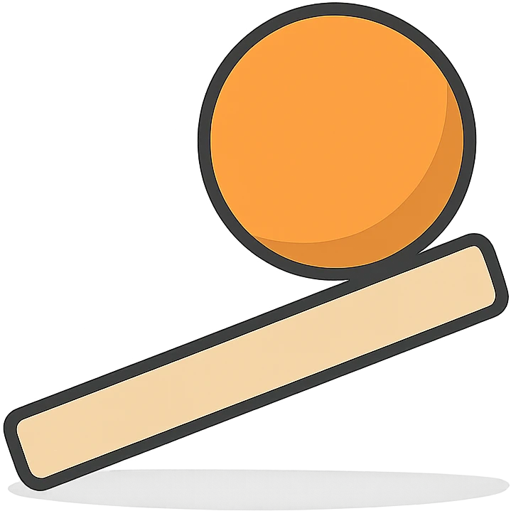 flat toon style ball balancing on a surface emoji