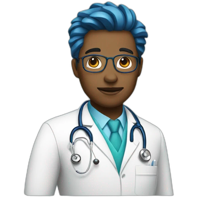 Doctor blue emoji