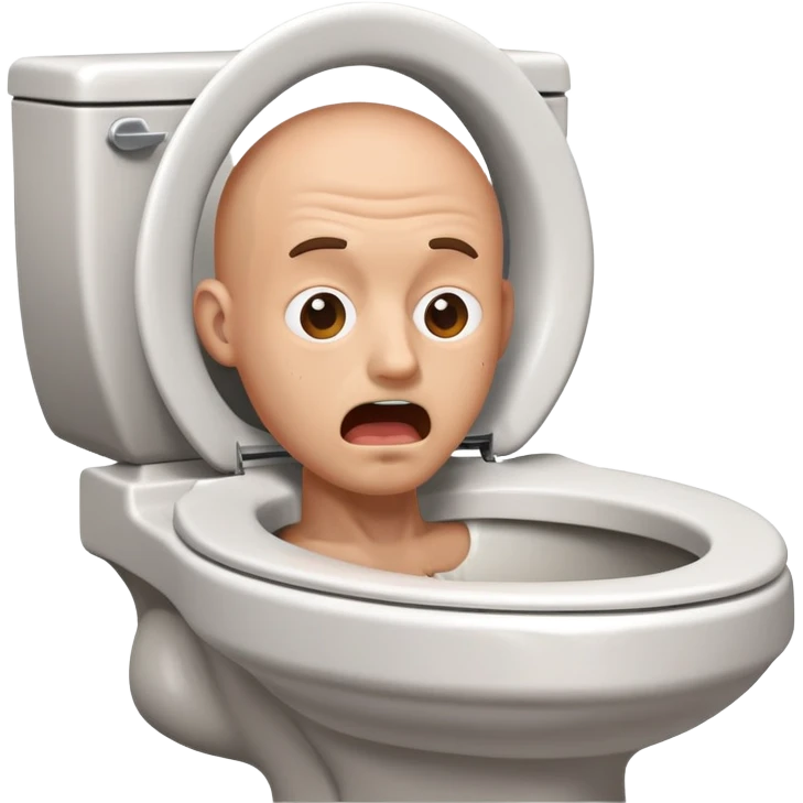 man’s head popping out of an open toilet emoji