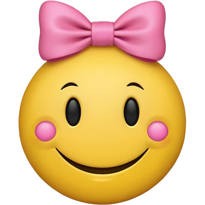 A smiley face with a small pink bow emoji