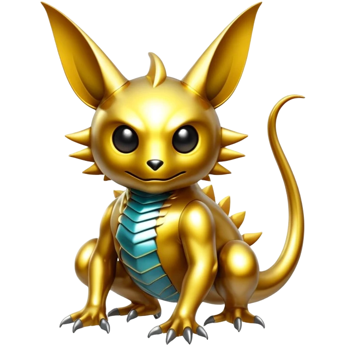 Metallic glossy complex aesthetic-scenery-Fakémon-creature emoji