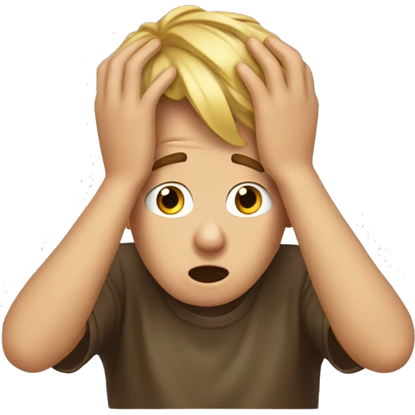 both hands on his head 
confused childConfused  emoji