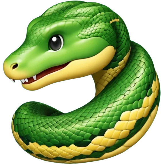 Emoji representing the Python coding language, using elements from the Python logo, with a modern and approachable look emoji