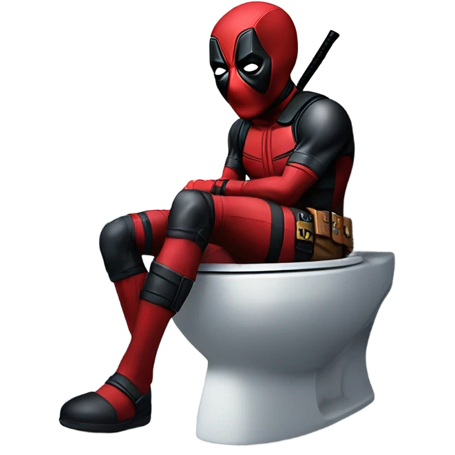 deadpool in toilet emoji
