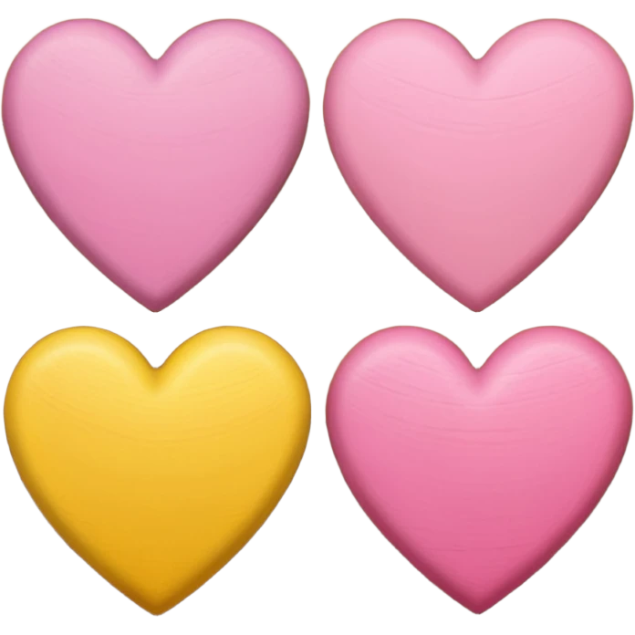 3 hearts : Yellow, Pink and brown heart emoji