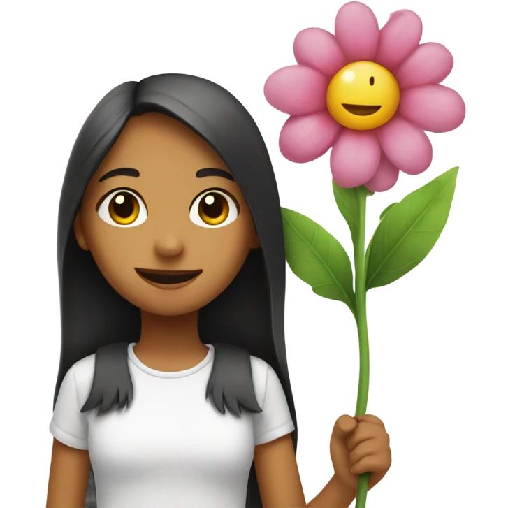 A flower with a girl emoji