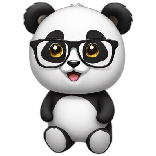 a panda bear with glasses full body emoji