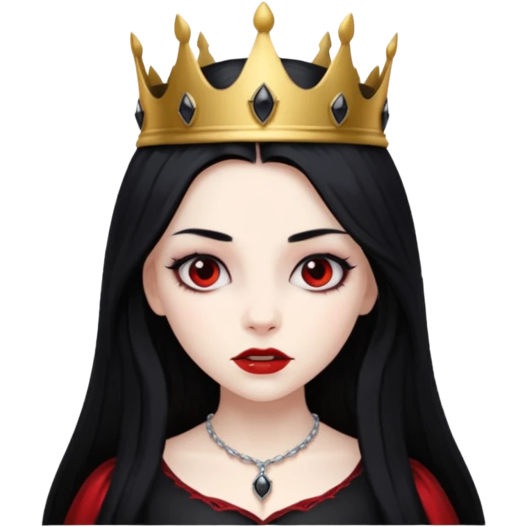 vampire girl with black crown emoji