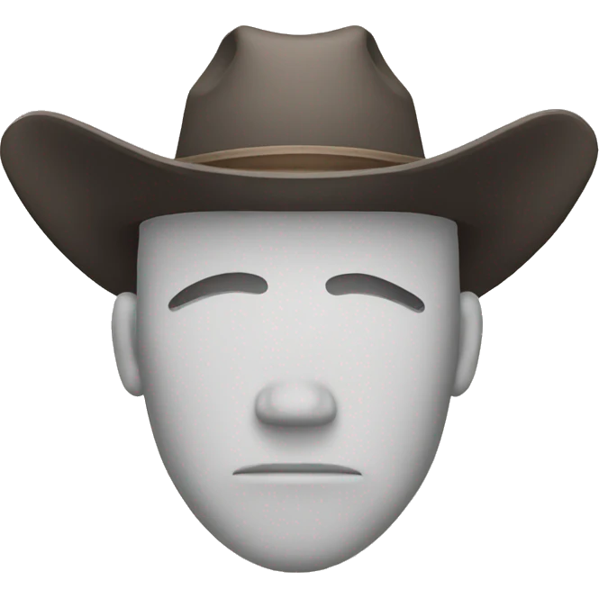 sad cowboy hat face emoji
