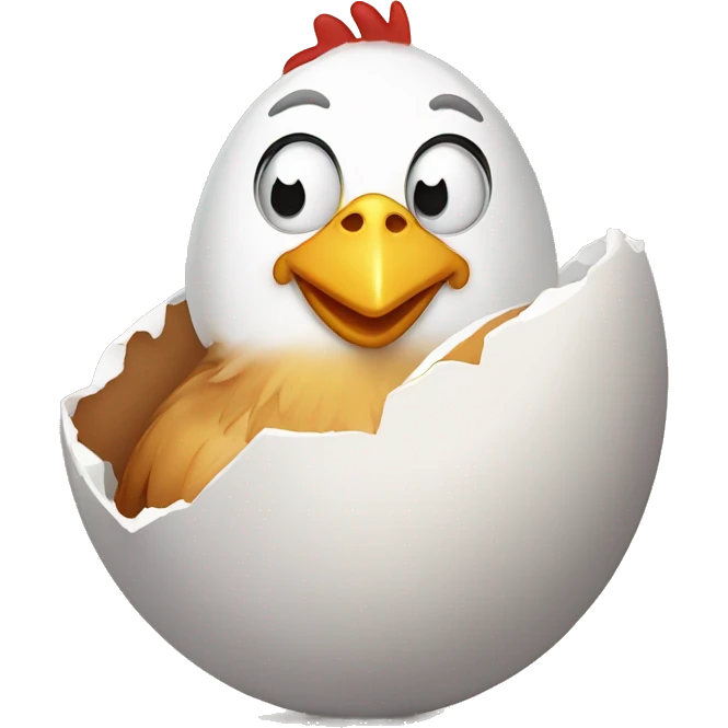 Chicken laying an egg emoji