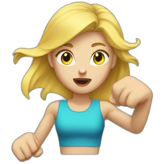 blonde girl getting punched emoji