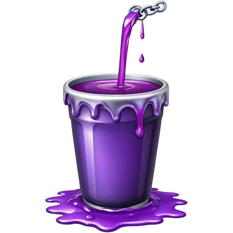 Cup with purple juice and chain dripping out it emoji
