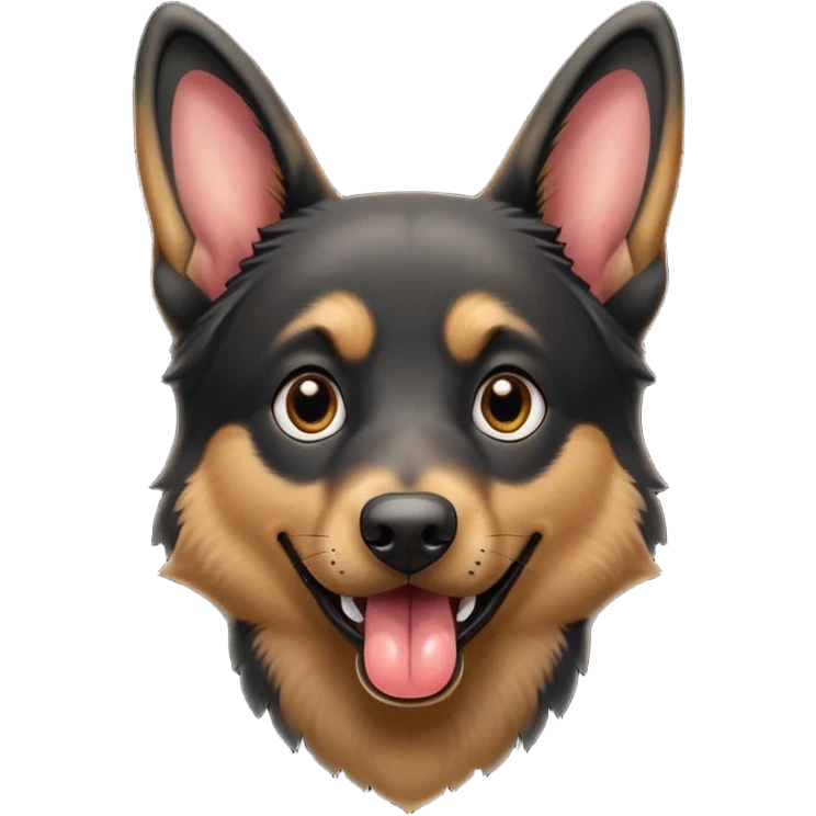 cartoon style dark German Shepherd dog with longer tongue hanging out  emoji