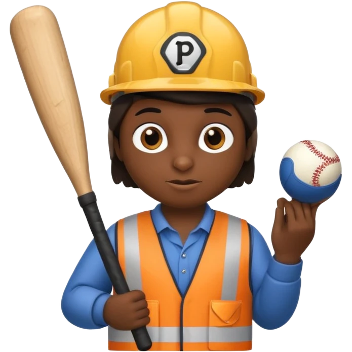 Penguin Construction Worker baseball bat emoji