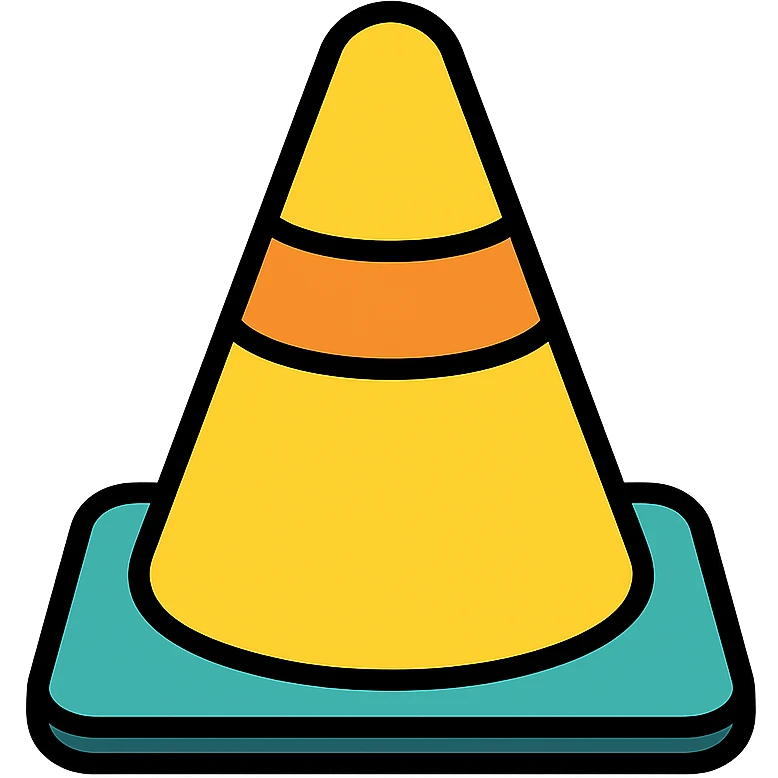 yellow cone, clean and simple design emoji