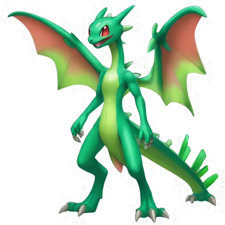 Anthro Cool Edgy Legendary Colorful Shy Shiny Fakemon-Pokémon-Flygon-Fantasy-Creature With Full Body Detailed High Quality emoji