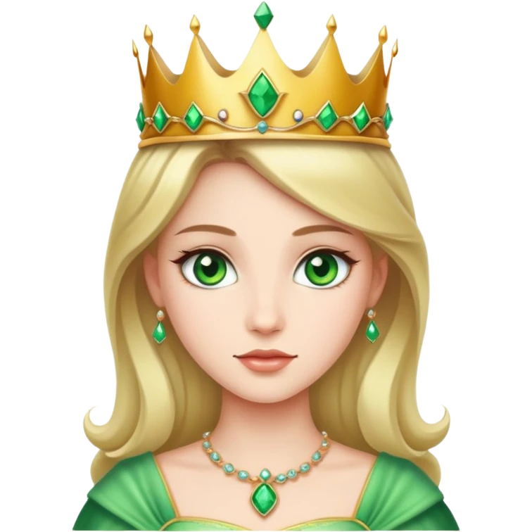 beautiful princess with striking green eyes and a crown emoji